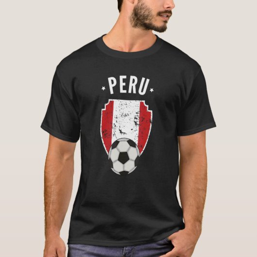 Peru Soccer Peru Flag Fußball Peruanischer Stolz R T-Shirt (Vorderseite)