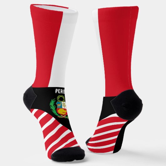 Peru Socken, peruanische Flaggenfarben / Sport Socken (Gewinkelt)