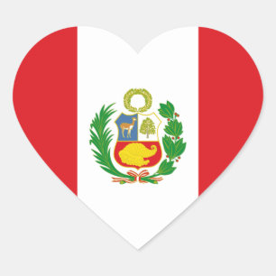 Peru-Staats-Flaggen-Herz-Aufkleber Herz-Aufkleber