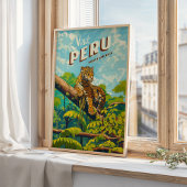 Peru Südamerika Vintage Travel Poster Jaguar