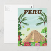 Peru Südamerika Vintager Cartoon Reiseplakat Postkarte (Vorne/Hinten)