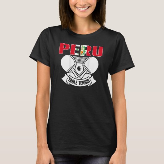 Peru Tischtennis unterstützen peruanischen Ping Po T-Shirt (Vorderseite)