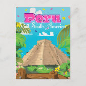 Peru Travel Poster Art. Postkarte (Vorderseite)