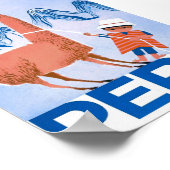 Peru und Llama Retro Vintage Travel Poster (Ecke)