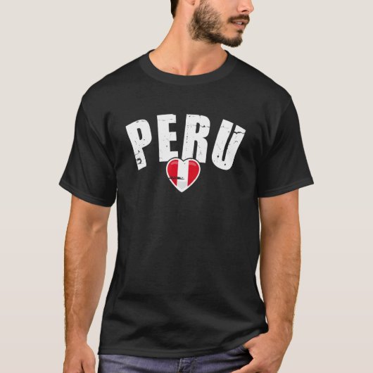 Peru Vintag Peru Flag 1 T-Shirt (Vorderseite)