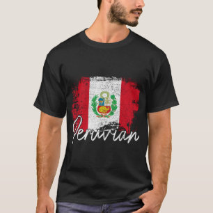 Peru Vintage Flagge Peruanischer Stolz Roots Pullo T-Shirt