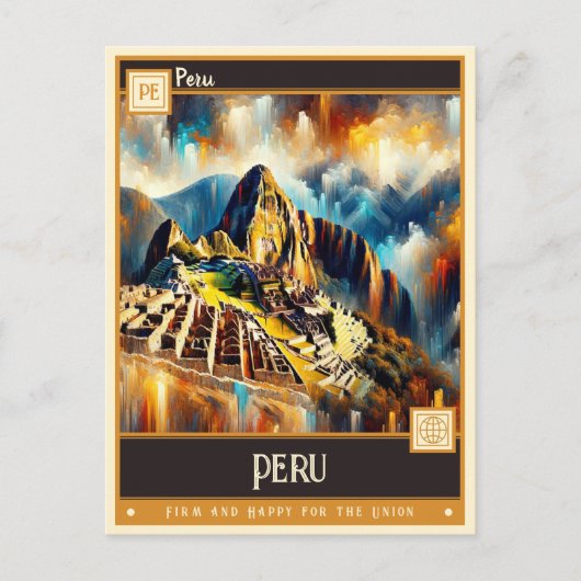 Peru | Vintage Malerei Postkarte (Vorderseite)