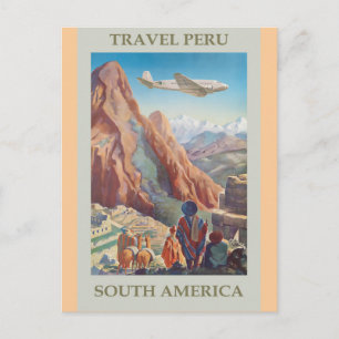 Peru Vintage Reiseposter Postkarte