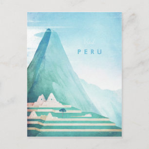 Peru Vintage Travel Poster - Art Postkarte