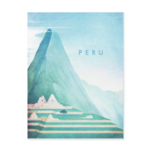 Peru Vintage Travel Poster - Art Postkarte