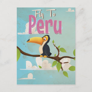 Peru Vintage Travel Poster Postkarte