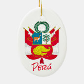 Peru-Wappen Keramik Ornament (Hinten)