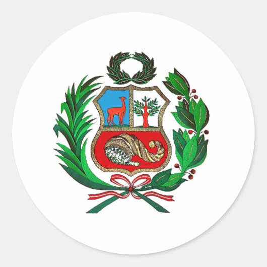 Peru-Wappen Runder Aufkleber (Vorderseite)
