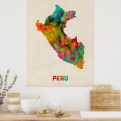 Peru Watercolor Map Poster (Küche)