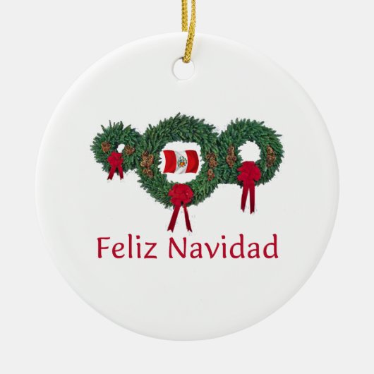 Peru-Weihnachten 2 Keramikornament (Vorne)