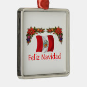 Peru-Weihnachten Silbernes Ornament (Rechts)