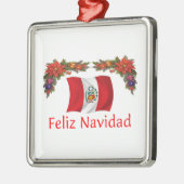 Peru-Weihnachten Silbernes Ornament (Links)