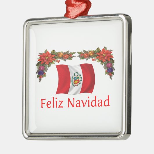 Peru-Weihnachten Silbernes Ornament (Links)