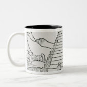 Peruaner, der das Sun anbetet Zweifarbige Tasse (Links)