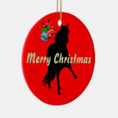 Peruaner Paso Horse Silhouette Frohe Weihnachten Keramikornament (Rechts)