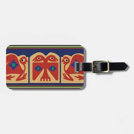Peruaner zweiköpfiger Stammvogel Gepäckanhänger (Vorderseite horizontal)