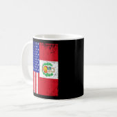 Peruanische Amerikanerin Halbe Peru Halbe Flagge S Kaffeetasse (Vorderseite Links)
