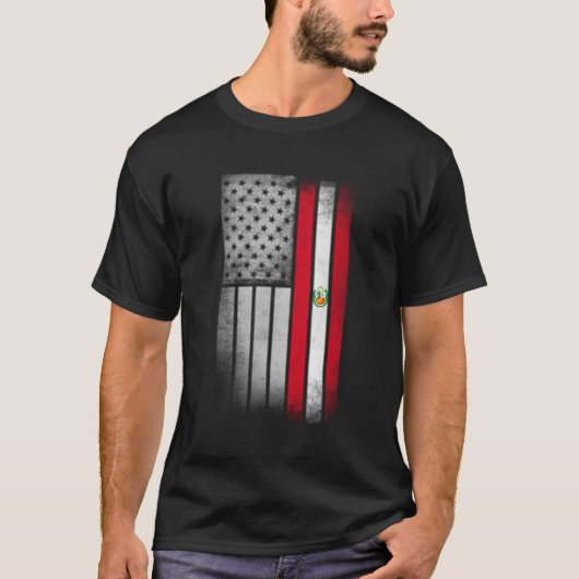 Peruanische amerikanische Flagge Peruanische Flagg T-Shirt (Vorderseite)