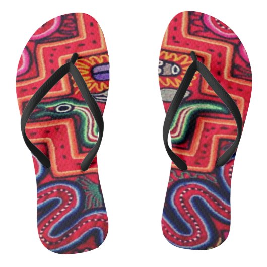 Peruanische Fabric Print Summer Sandal Flip Flops  Badesandalen (Fußbett)