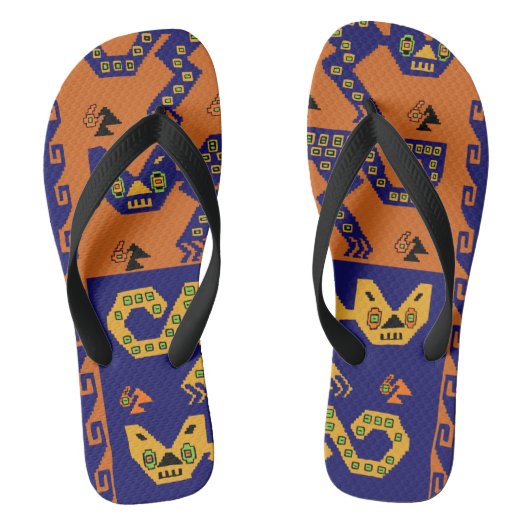 Peruanische Feline Flip Flops Beach Sandals Badesandalen (Fußbett)