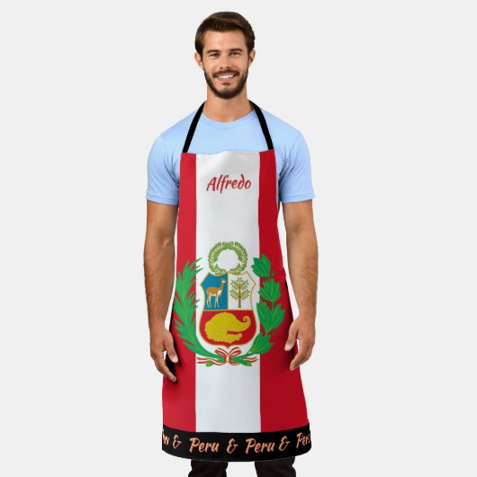 peruanische Flag-Schürze, Peru, peruanische Koch K Schürze (Getragen)