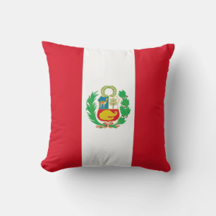 Peruanische Flagge auf amerikanischem MoJo-Kissen Kissen
