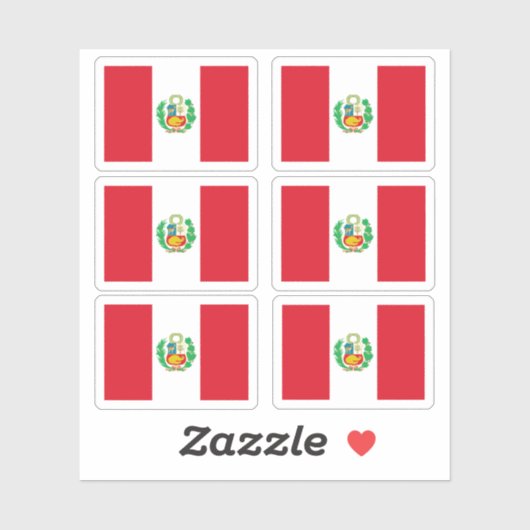 peruanische Flagge Aufkleber (Blatt)