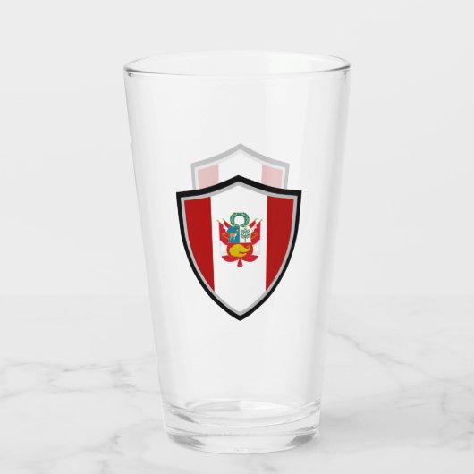 peruanische Flagge Glas (Rückseite)