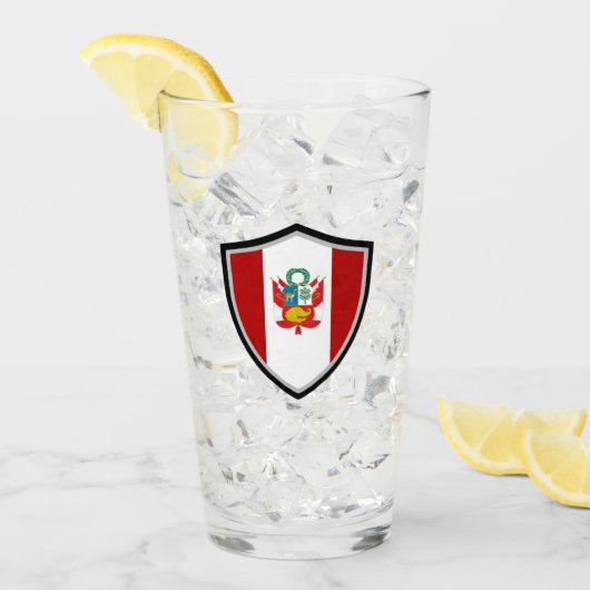 peruanische Flagge Glas (Vorderseite Ice)