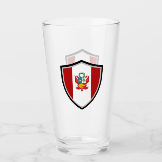 peruanische Flagge Glas (Vorderseite)