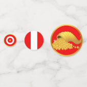 Peruanische Flagge & Golden Cornucopy Table Confet Konfetti (Vorderseiten)