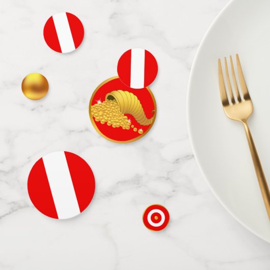 Peruanische Flagge & Golden Cornucopy Table Confet Konfetti (Gruppe)