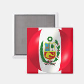 Peruanische Flagge Magnet (Vorderseite/Rückseite)