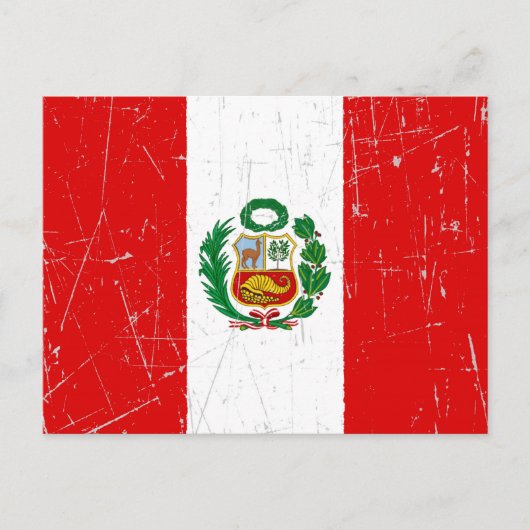 Peruanische Flagge mit Scuffe und Scratched Postkarte (Vorderseite)