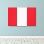Peruanische Flagge (Peru) Leinwanddruck (Insitu (Holzboden))