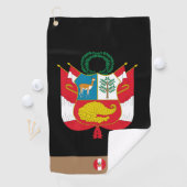 Peruanische Flagge & Peru, mit Monogramm / Golftüc Golfhandtuch (Insitu)