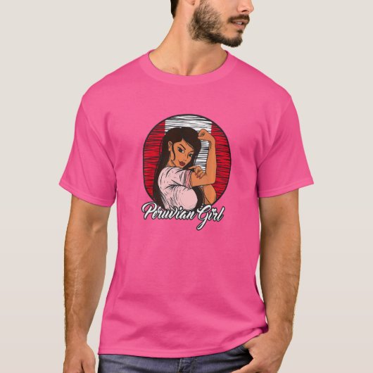 Peruanische Flagge Peru Peruanische Girl T-Shirt (Vorderseite)