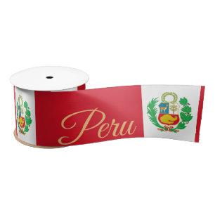 Peruanische Flagge & Peru - Reise, Party/Sport Satinband