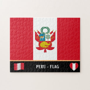 Peruanische Flagge & peruanisches Land / Peru Jigs Puzzle