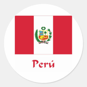 Peruanische Flagge Runder Aufkleber