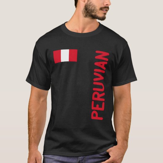Peruanische Flagge und peruanische Wurzeln T-Shirt (Vorderseite)