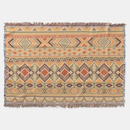 Peruanische Inder: Tribal Geometric Seamless Decke (Vorderseite)
