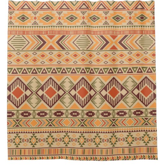 Peruanische Inder: Tribal Geometric Seamless Duschvorhang (Vorderseite)
