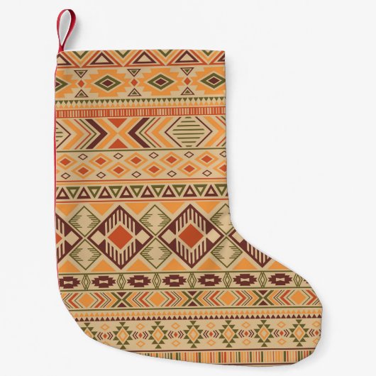 Peruanische Inder: Tribal Geometric Seamless Kleiner Weihnachtsstrumpf (Vorderseite)