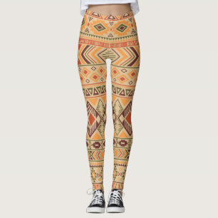 Peruanische Inder: Tribal Geometric Seamless Leggings